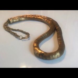 Modernist Brass/Copper Flexible Tubing Necklace